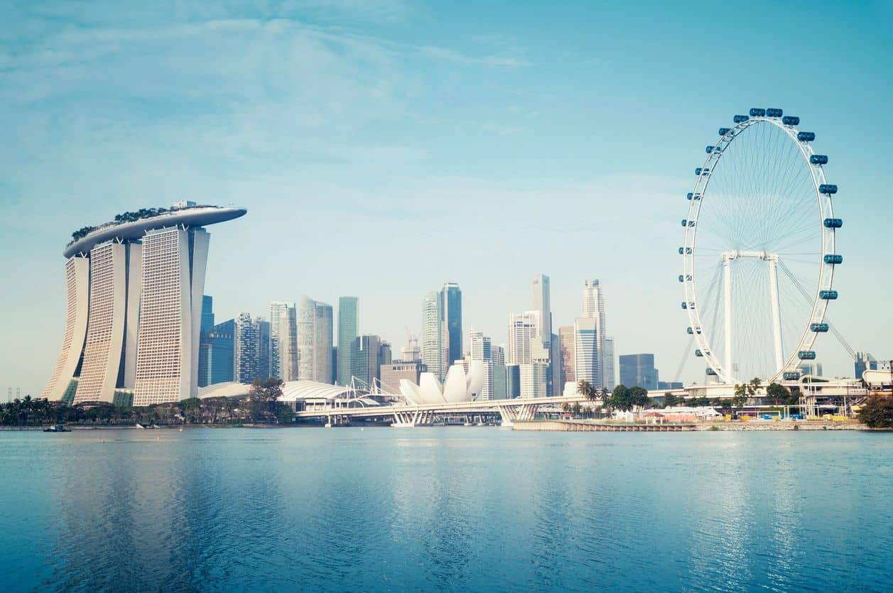 A view of the city skyline from across the water.